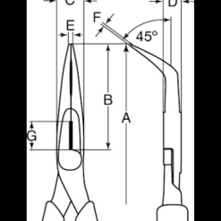 Bahco ergo spidstang bukket spids 45° 160 mm* Tænger