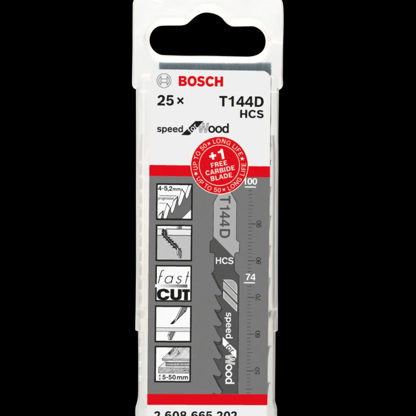 Bosch gør det selv Bosch 25 stk. T 144 DHM + 1 EXPERT hårdttræ stiksavklingesæt* Stiksavs-Klinger