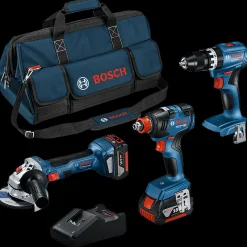 Bosch akkusæt 18V 2x 5.0Ah GSB 18V-45/GDX18V-200/GWS18V-7* Elværktøjssæt
