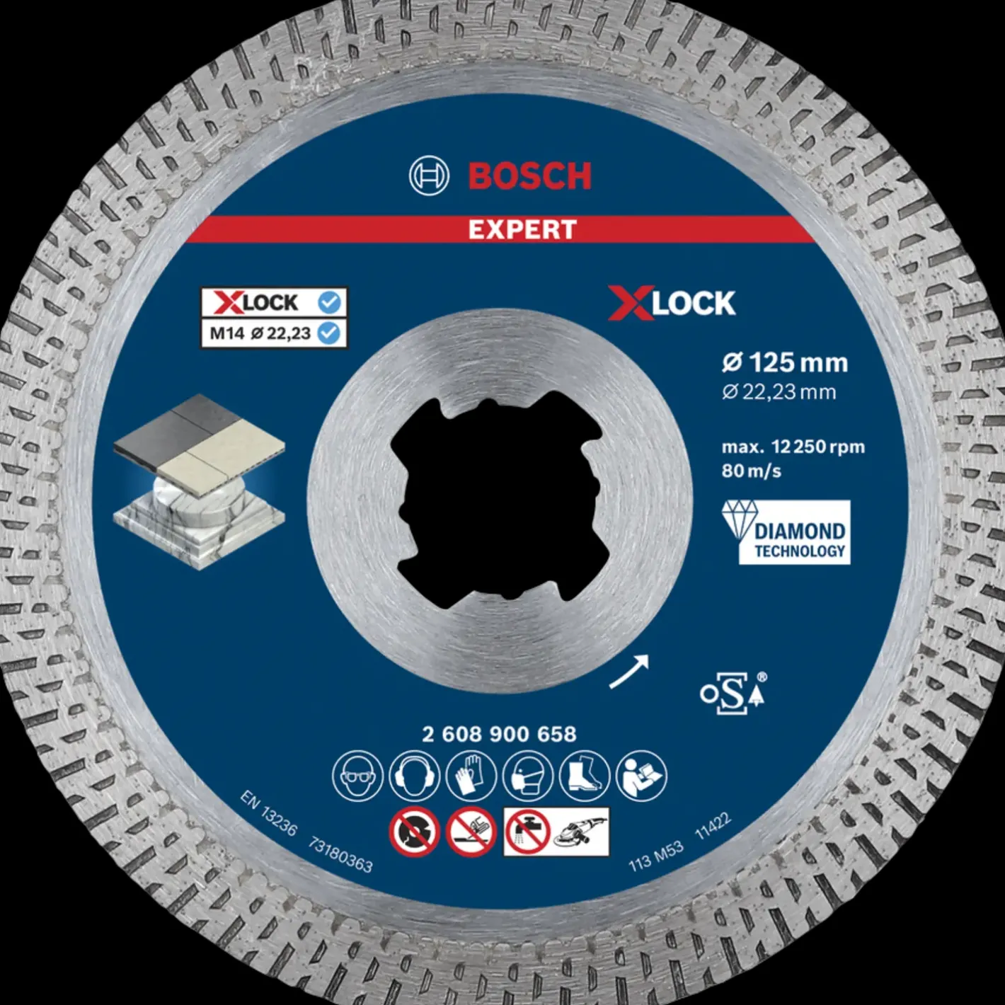 Bosch gør det selv Bosch EXPERT HardCeramic X-LOCK diamantskæreskive 125 x 22,23 x 1,4 x 10 mm* Klinger Til Vinkelslibere