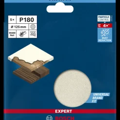 Bosch Professional Bosch EXPERT M480 slibenet til excenterslibere 125 mm, G 180 5 stk* Sliberondeller Og Slibeark