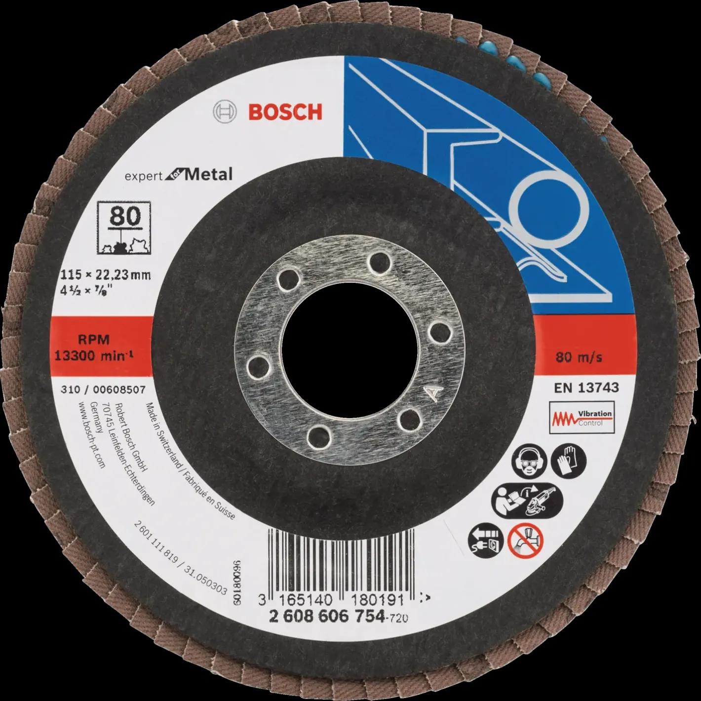 Bosch Professional Bosch Expert X551 lamelslibeskive til metal korn 80 Ø115 mm* Klinger Til Vinkelslibere