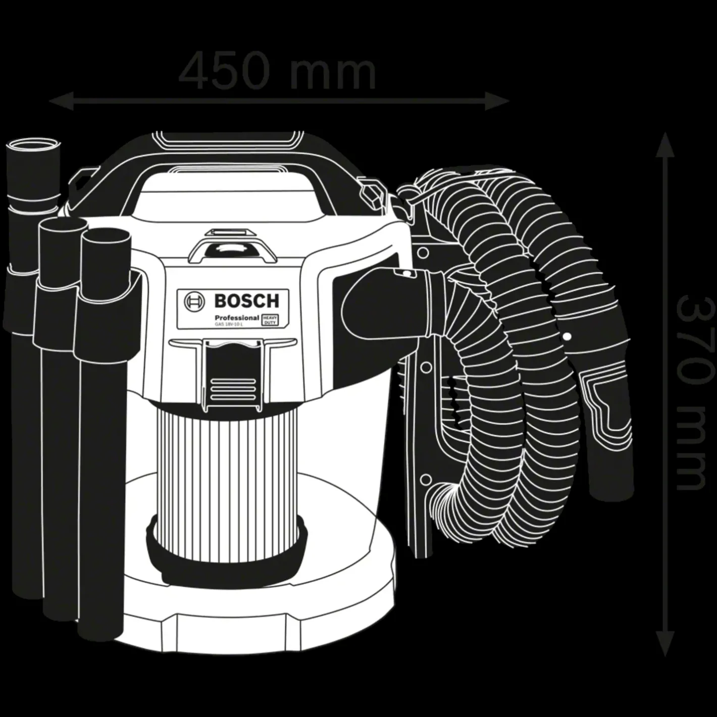 Bosch Professional Bosch GAS 18V-10 L akku støvsuger inkl. tilbehør* Støvsugere