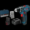 Bosch Professional Bosch GSR 12V-15 bore/-skruemaskinesæt 2x2Ah batteri/lader/taske/borsæt* Bore- Og Skruemaskiner