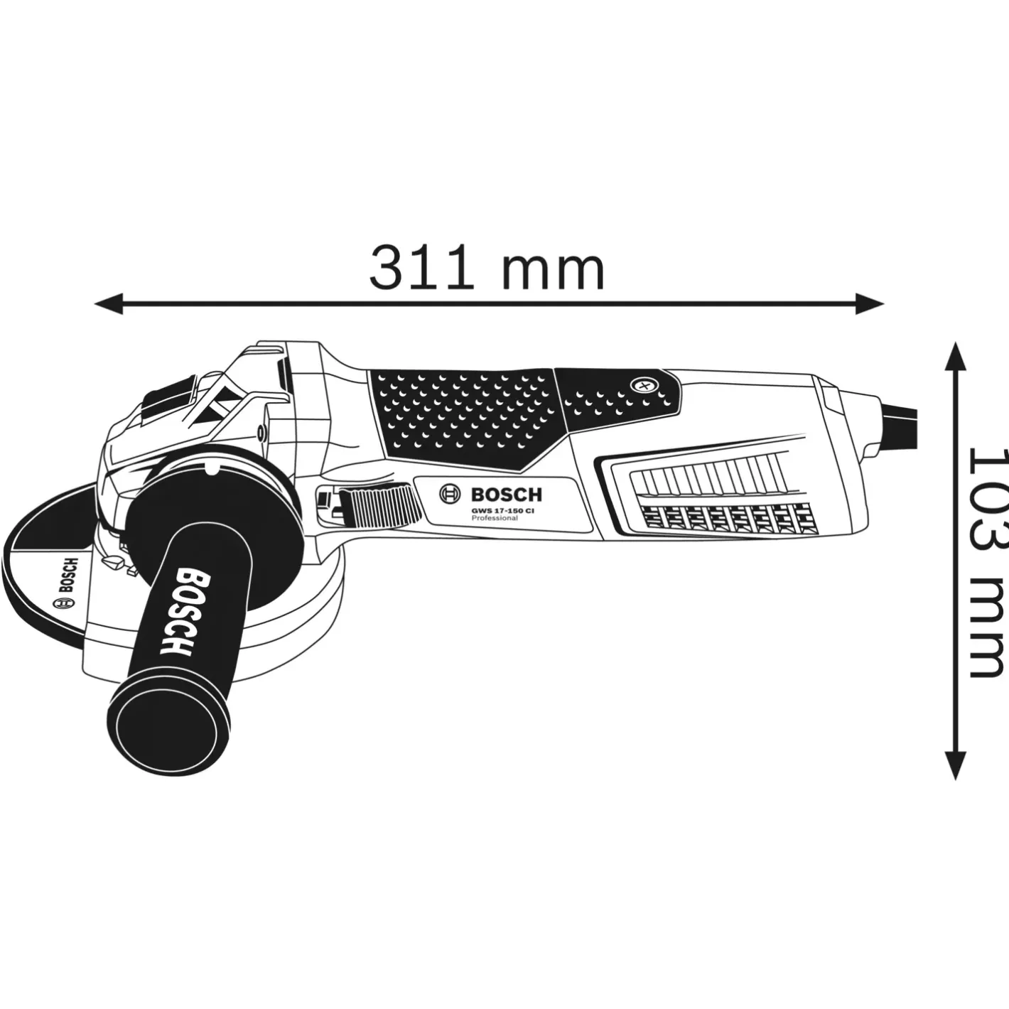 Bosch Professional Bosch GWS 17-150 CI vinkelsliber 1700 W Ø125 mm* Vinkelslibere