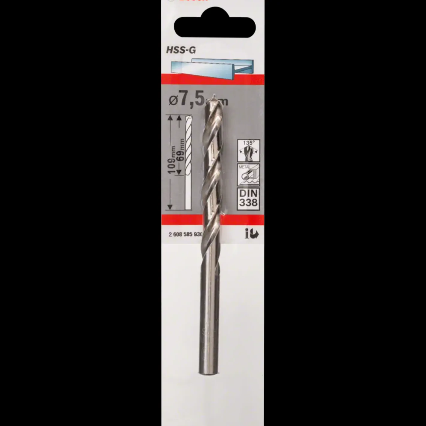 Bosch gør det selv Bosch Metalbor HSS-G, DIN 338 7,5x109 mm* Bor- Og Borsæt