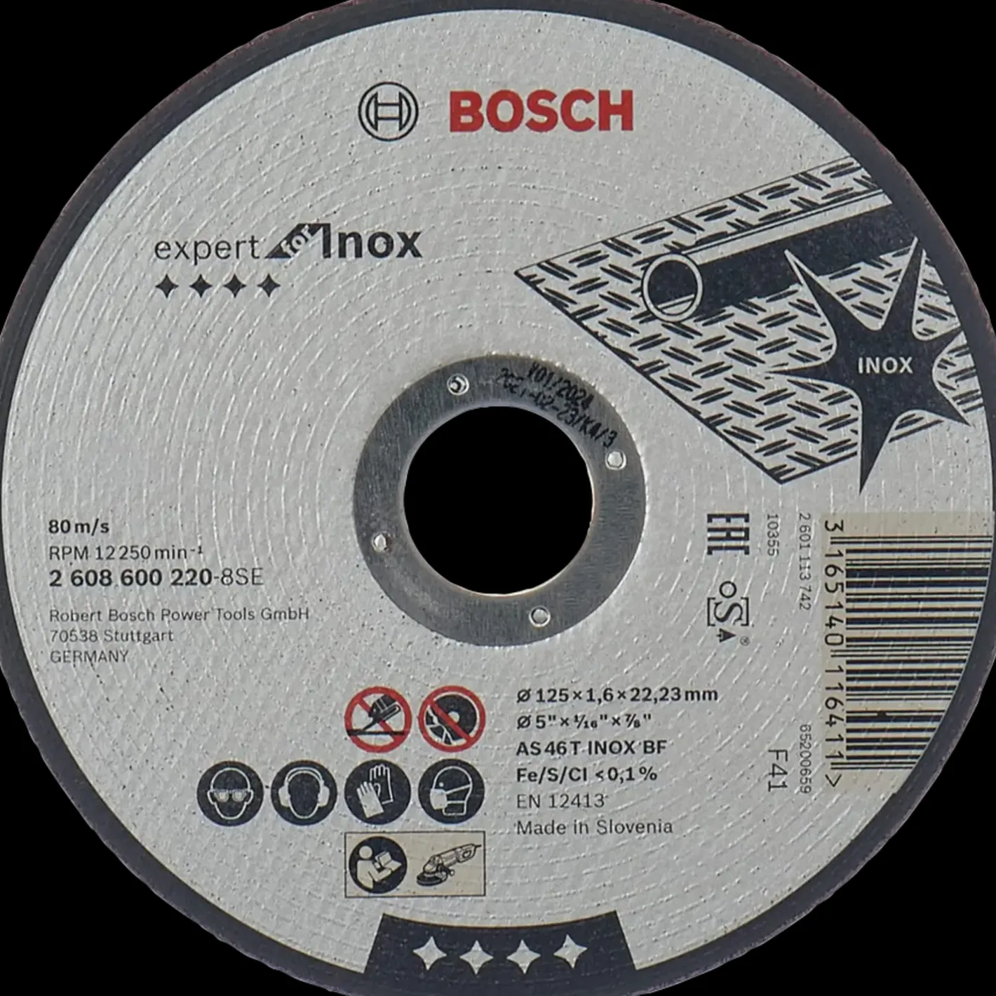 Bosch gør det selv Bosch PRO limet skæreskive i rustfrit stål og metal, 125x1,6x22,23 mm, lige, oSa* Klinger Til Vinkelslibere