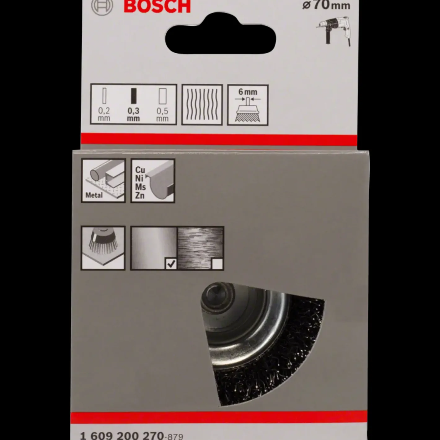 Bosch gør det selv Bosch PRO Metal clean kop-stålbørste, lige skaft, 70x0,3 mm* Stålbørster Til Boremaskiner