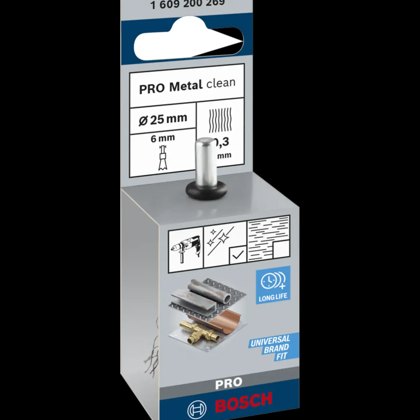 Bosch gør det selv Bosch PRO Metal clean pensel-kopstålbørste, lige skaft, 25x0,3 mm* Stålbørster Til Boremaskiner