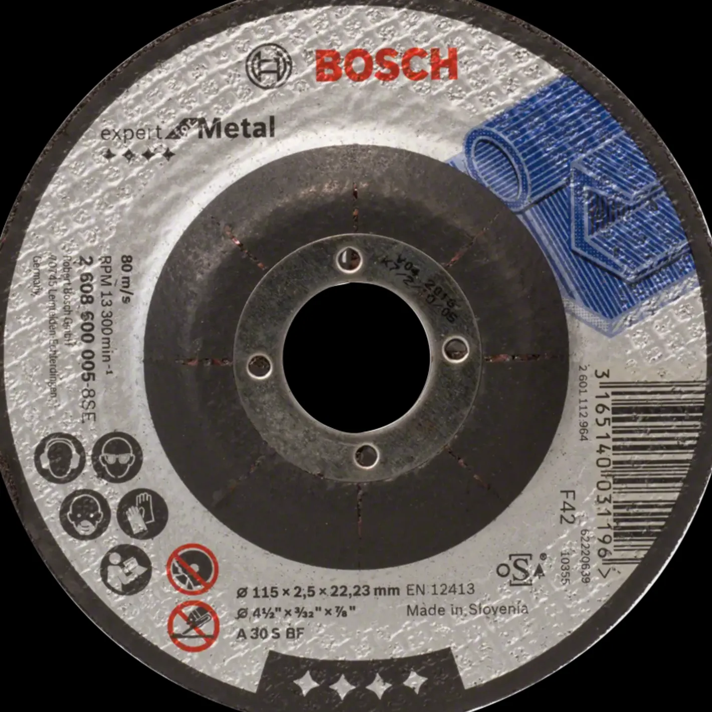 Bosch gør det selv Bosch PRO Metal Stone limet skæreskive, 115x2,5x22,23 mm, m/forsat center* Klinger Til Vinkelslibere