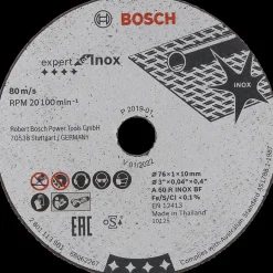 Bosch gør det selv Bosch PRO Stainless Steel and Metal limet skæreskive i rustfrit stål og metal, 76 x 1 x 10 mm* Klinger Til Vinkelslibere