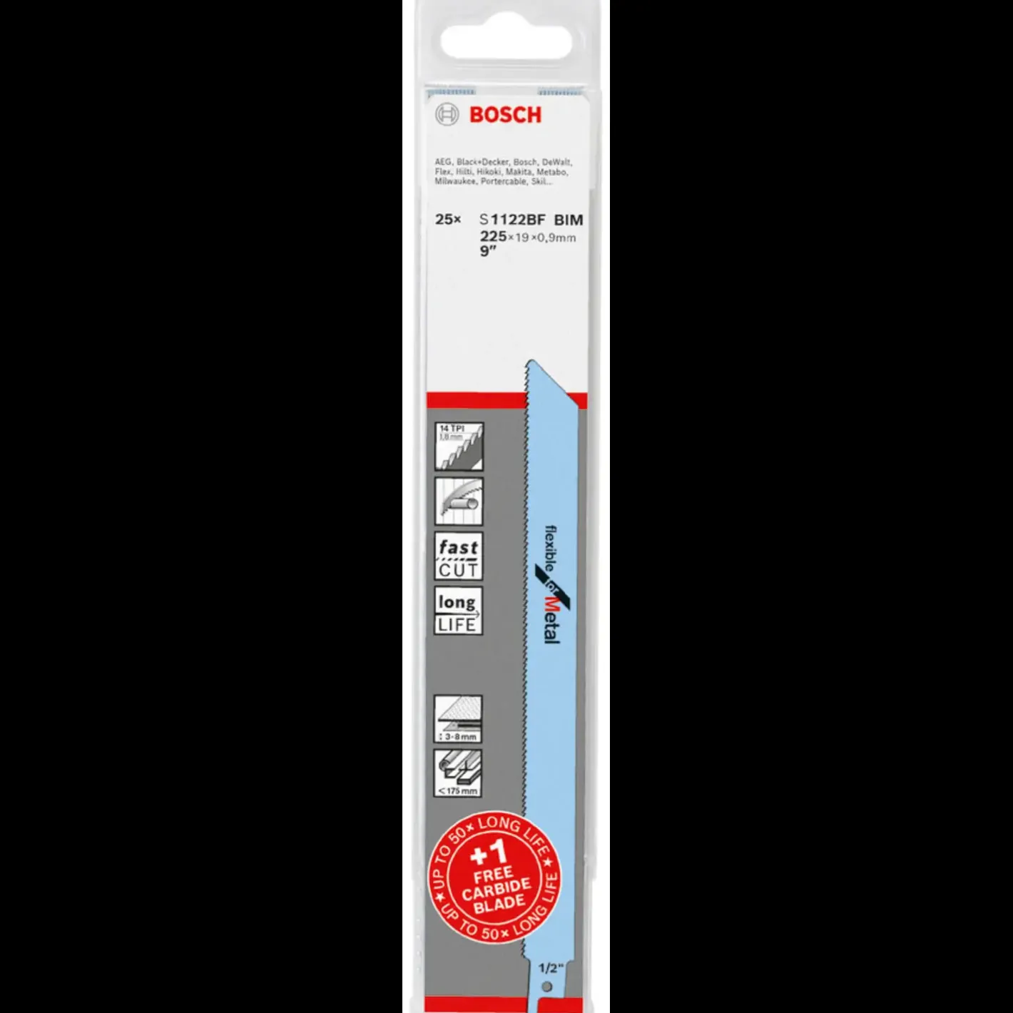 Bosch gør det selv Bosch S 1122 BF + 1 EXPERT Medium-tyk stærk metal bajonetsavklingesæt, 25 stk.* Bajonetsavklinger