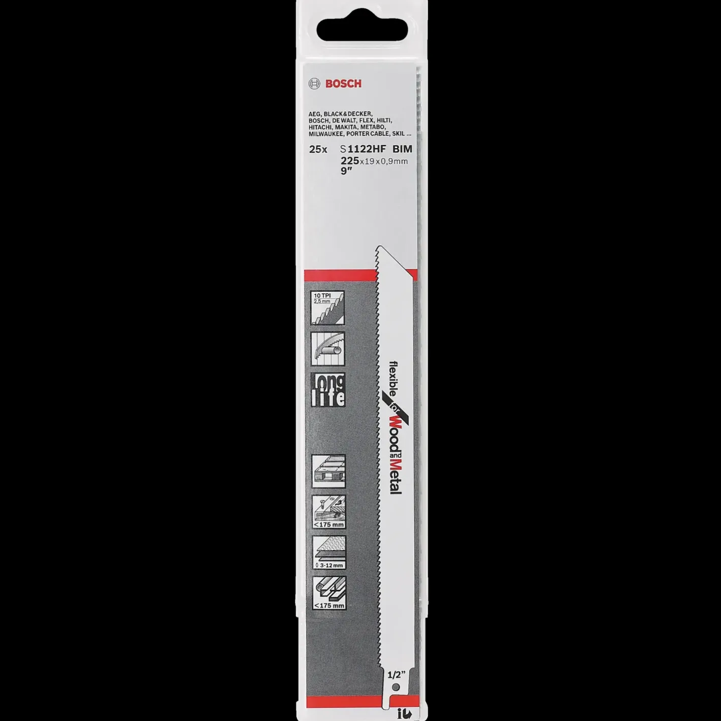 Bosch Professional Bosch S 1122 HF bajonetsavklinge flexible metal 225 mm 25 stk* Bajonetsavklinger