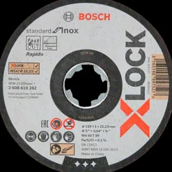 Bosch Professional Bosch X-Lock Standard for Inox skæreskive lige 125x1 mm 10 stk* Klinger Til Vinkelslibere
