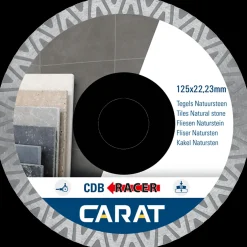 Carat CDBM racer diamantklinge fliser Ø125 mm* Klinger Til Vinkelslibere