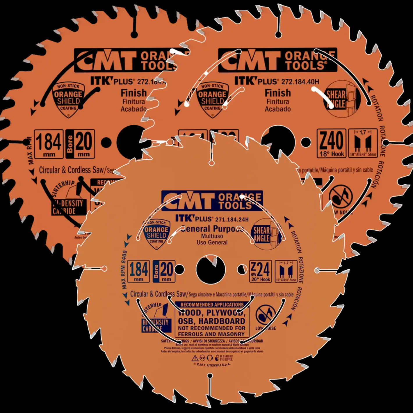 CMT klingesæt 184x20 Z24-40-40* Rundsavklinger