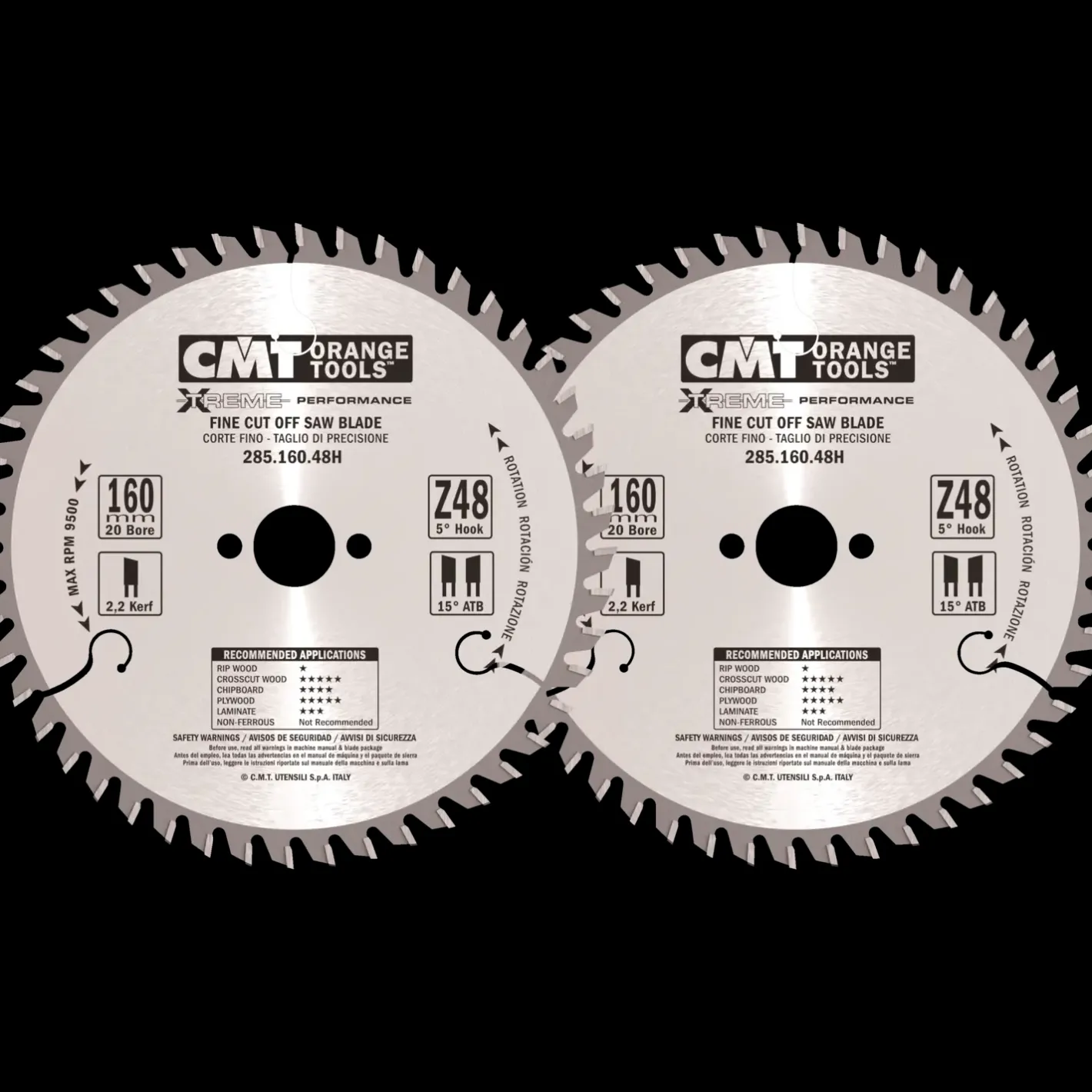 CMT rundsavsklingesæt 160 x 20 mm Z48-48W* Rundsavklinger