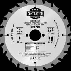 CMT savklinge Contractor 190x2,2x30 Z24W 10 stk pk* Rundsavklinger