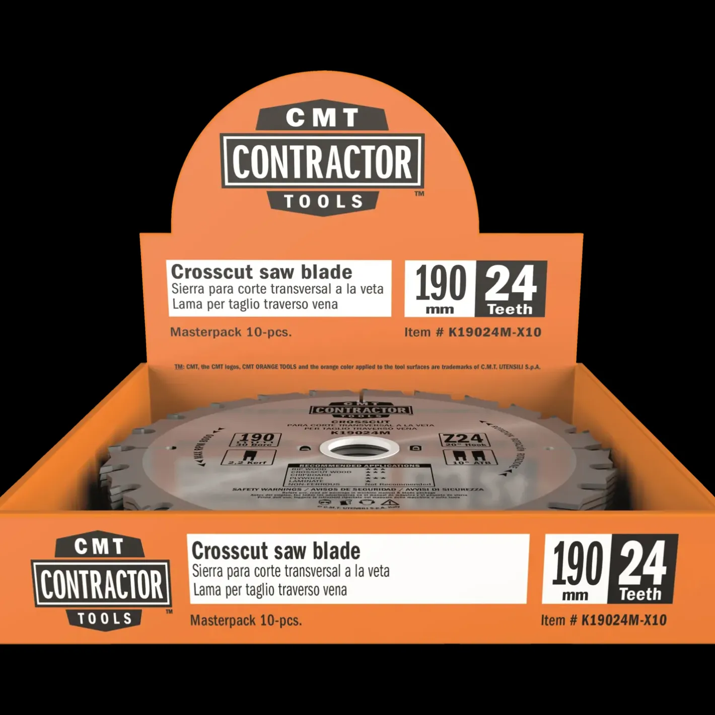 CMT savklinge Contractor 190x2,2x30 Z24W 10 stk pk* Rundsavklinger