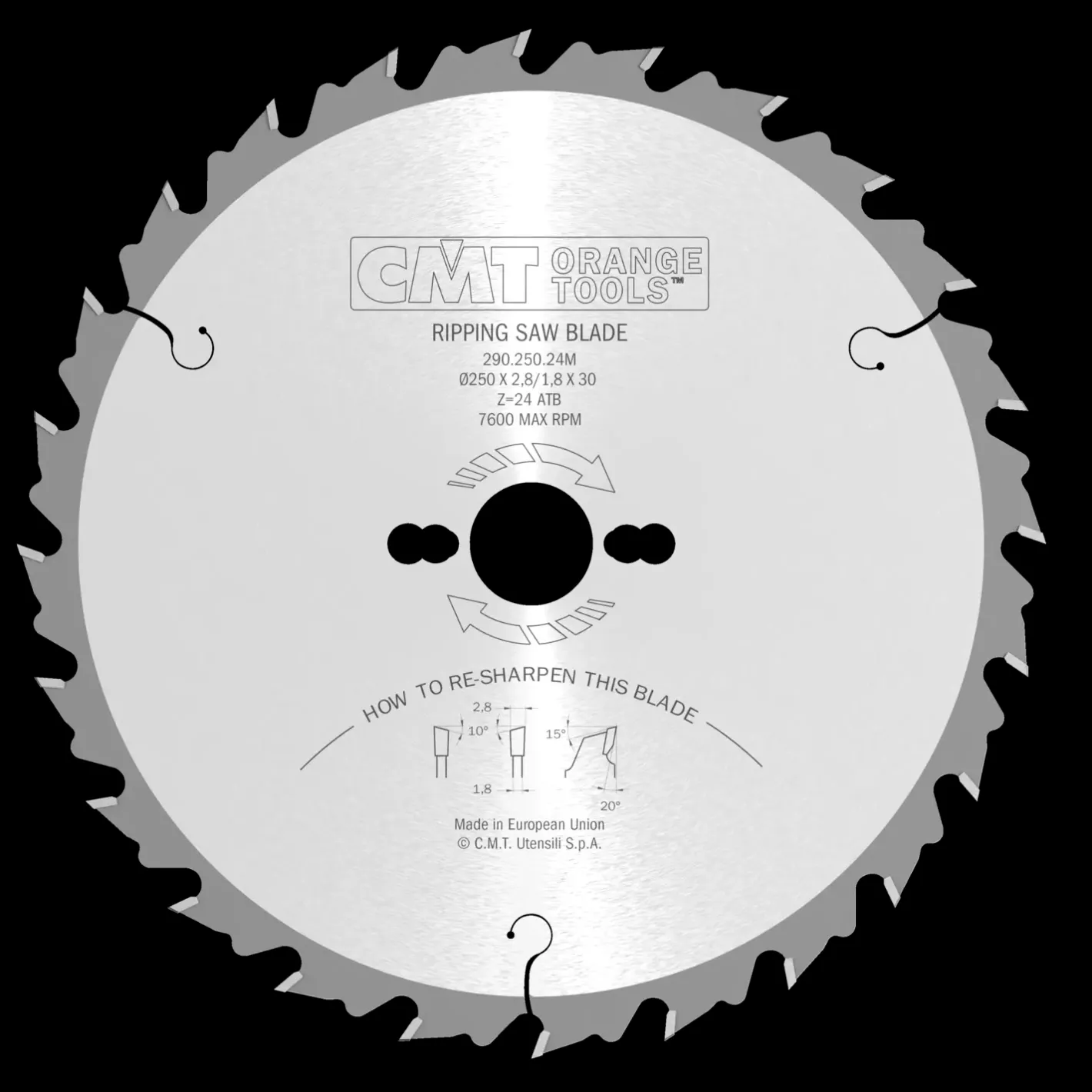 CMT savklinge 250x2,8x30 mm Z24WB* Rundsavklinger