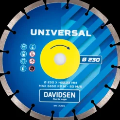 Davidsen diamantklinge universal Ø125 mm* Klinger Til Vinkelslibere