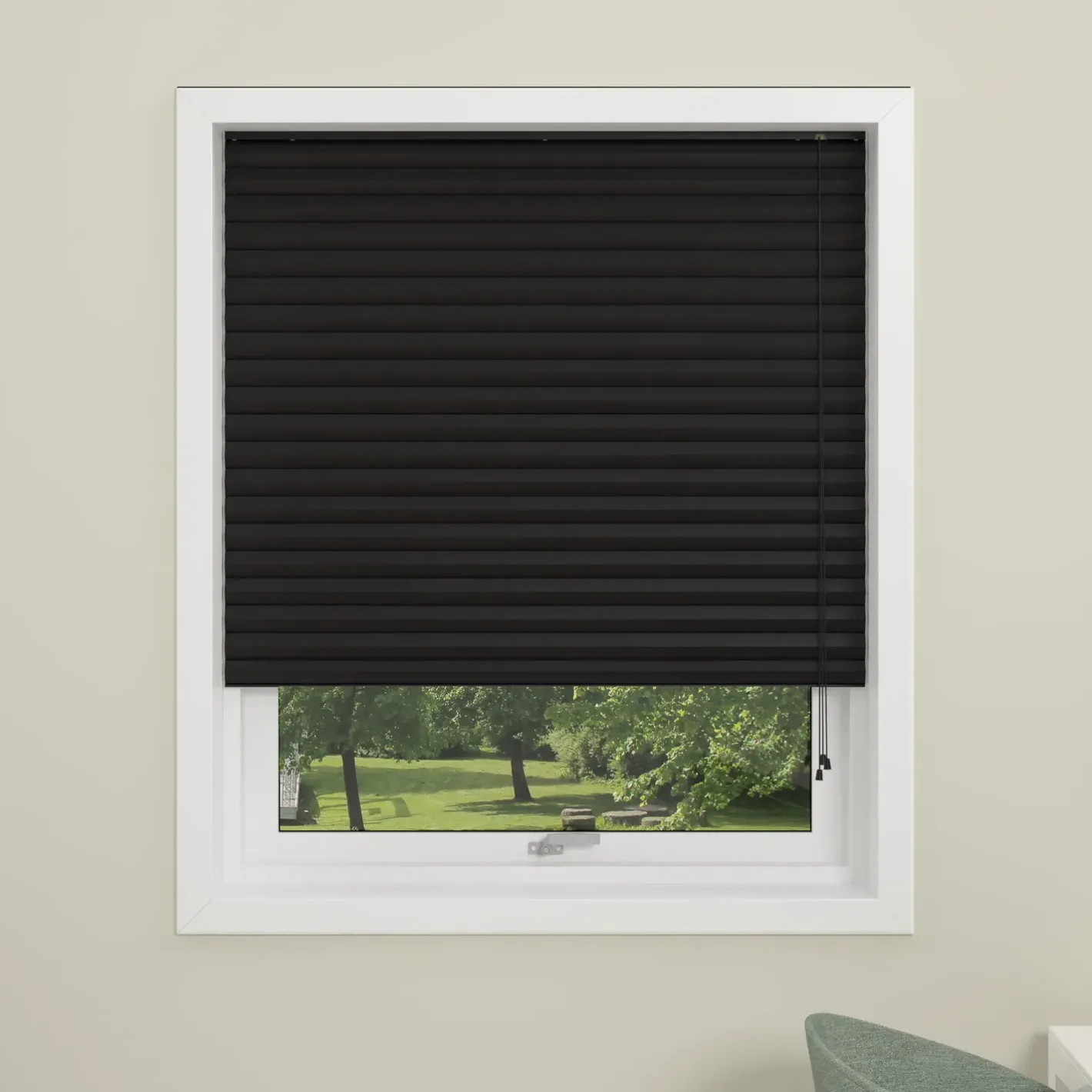 Debel dubai mørklægningsgardin plisse sort 60x130 cm* Gardiner|Tilbehør Til Kontor Og Værksted