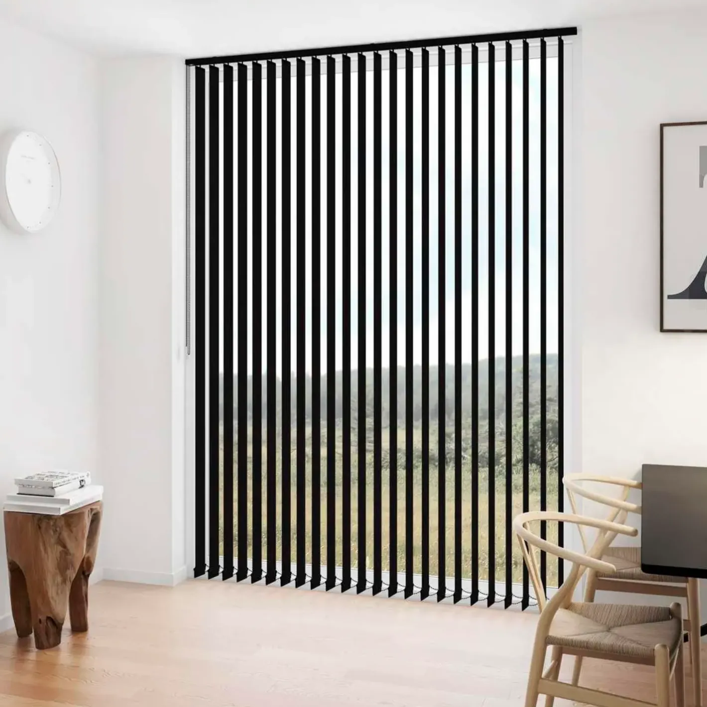 Debel lamelgardin komplet D´Lux sort 100x250 cm* Gardiner|Tilbehør Til Kontor Og Værksted