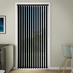 Debel lamelgardin med mørklægning Eclipse Sort 100x250 cm* Gardiner|Tilbehør Til Kontor Og Værksted
