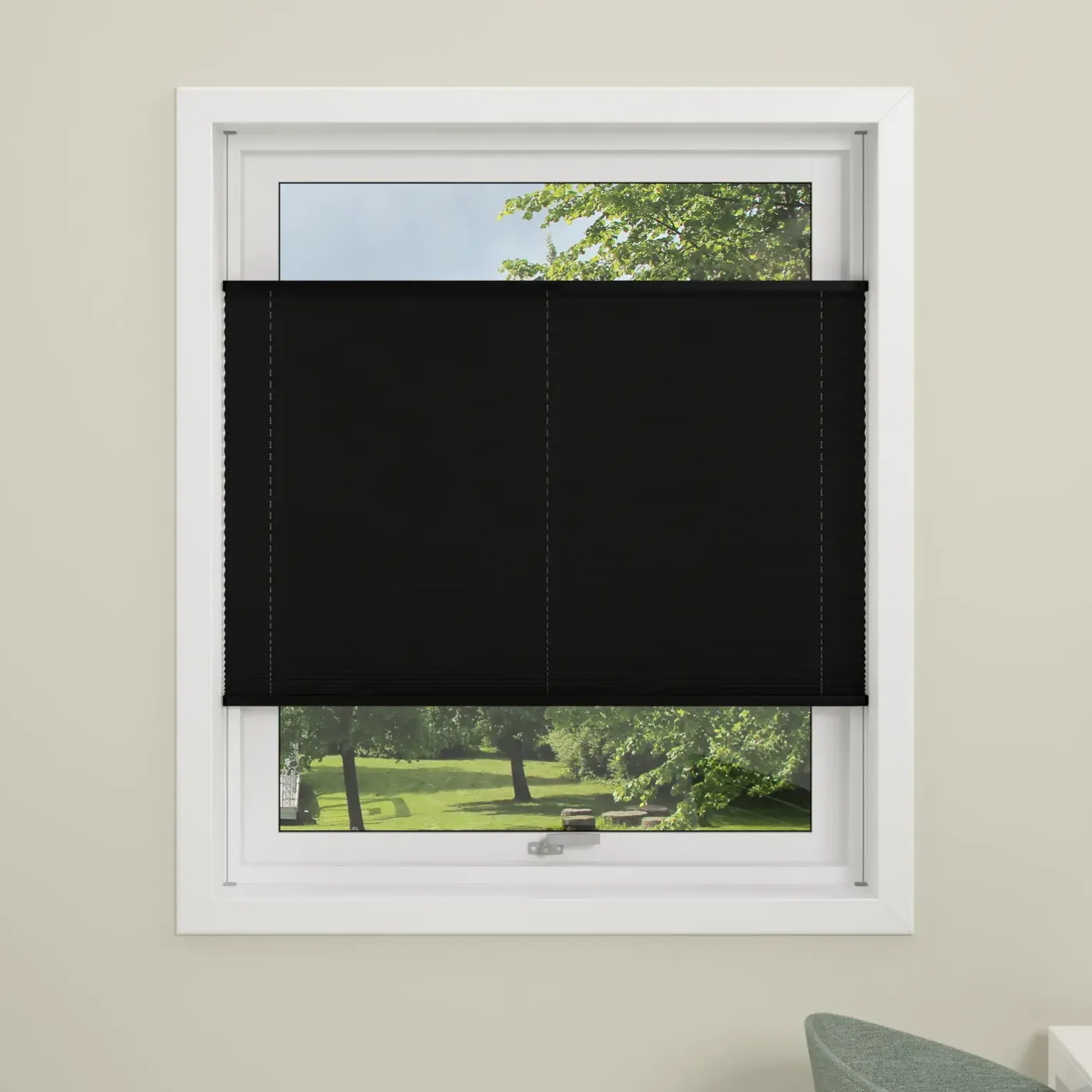 Debel plisségardin flex sort 50x130 cm* Gardiner|Tilbehør Til Kontor Og Værksted