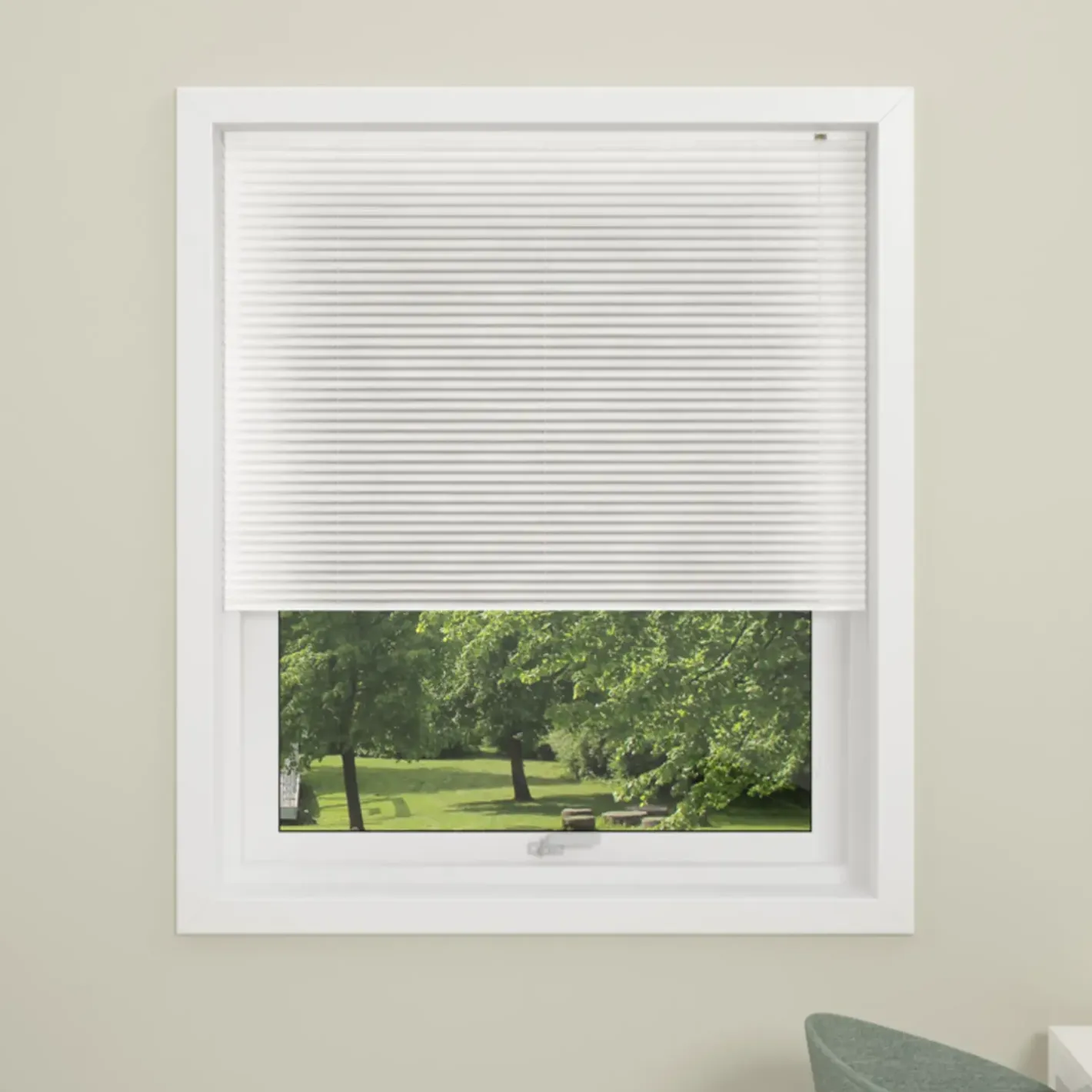 Debel plisségardin London, hvid 60x130 cm.* Gardiner|Tilbehør Til Kontor Og Værksted