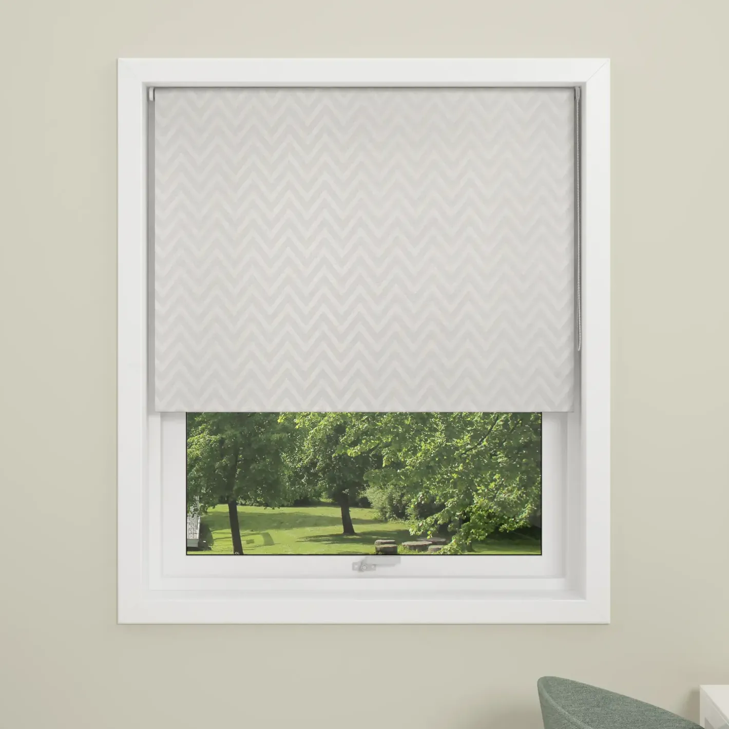 Debel Zig Zag rullegardin mørklægning hvid 80x175 cm* Gardiner|Tilbehør Til Kontor Og Værksted