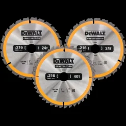 DeWALT DT1962-QZ rundsavsklingesæt 216 mm - 3-pak med 2 x 24T og 1 x 40T* Rundsavklinger