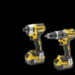 DeWALT 18V slagbore-/skruemaskine og slagnøglesæt 2x5.0 Ah batt./lader TSTAK* Slagnøgler