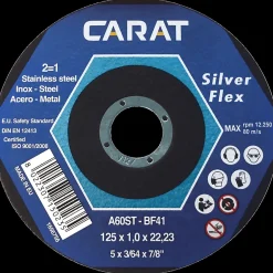 Dåse M/10 Stk. silver flex til jern og rustfrit stål 1x125 mm* Klinger Til Vinkelslibere
