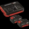 Einhell Power-X-Change starterkit 2x18V/4,0A og twin oplader* Batterier Og Opladere