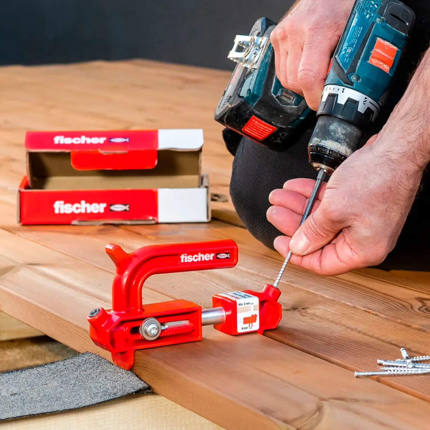 fischer hiddenfast fixtainer med 2 guides inkl. bits* Skruetvinger