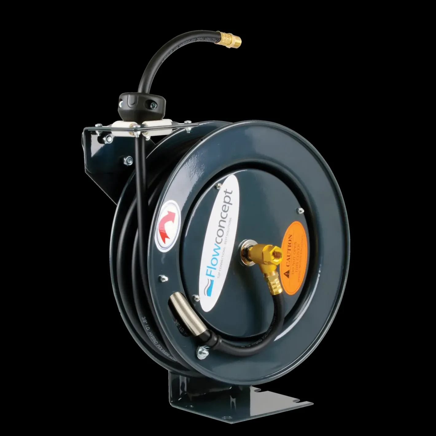 Flowconcept automatisk slangetromle 3/8" x 10 m grå polymerslange* Trykluftslanger