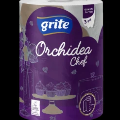 Grite orchidea chef 3-lags køkkenrulle 22,4 cm x 41,4 m* Rengøringsartikler|Tilbehør Til Kontor Og Værksted