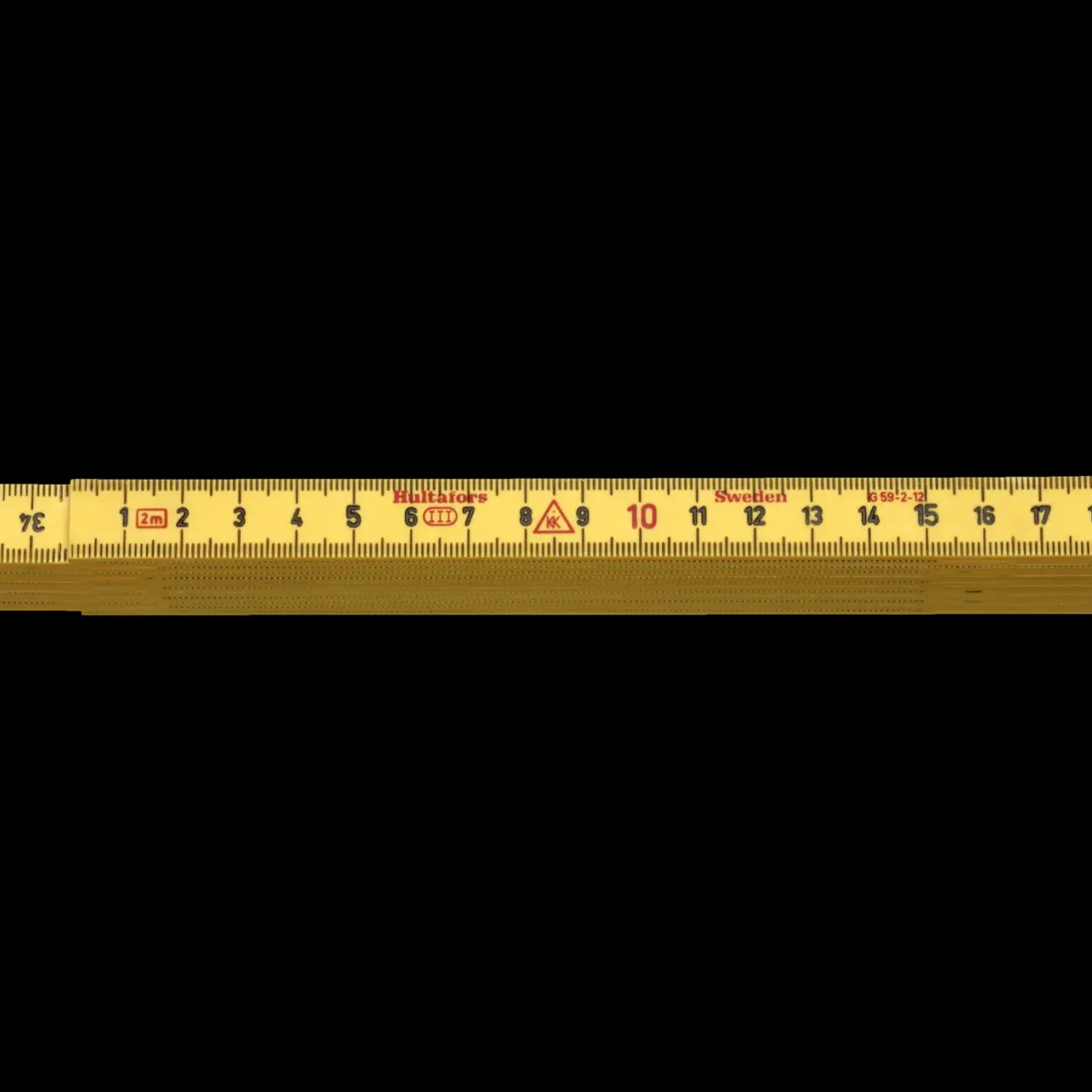 Hultafors G59-2 meterstok gul 2 meter 12 led* Måleværktøj Og Opmærkning