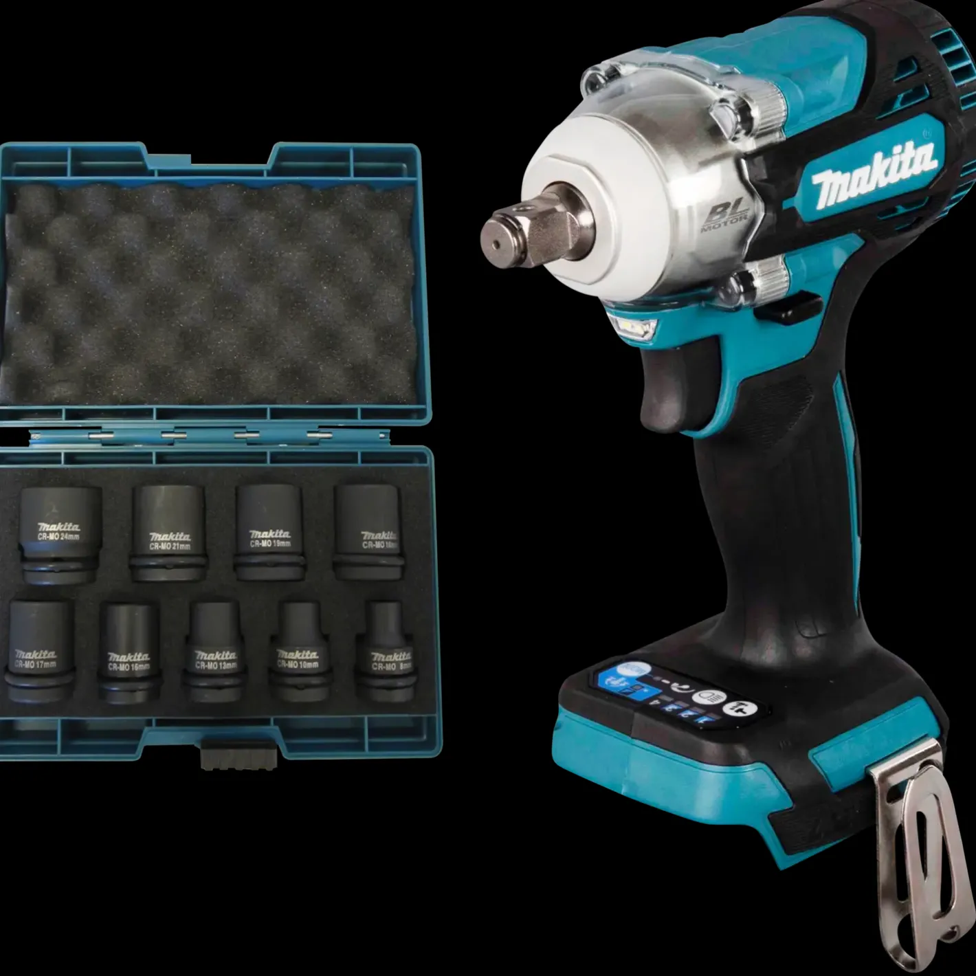 Makita DTW300Z slagnøgle - 18V LXT® solo - inkl. D-41517 slagtoppesæt* Slagnøgler