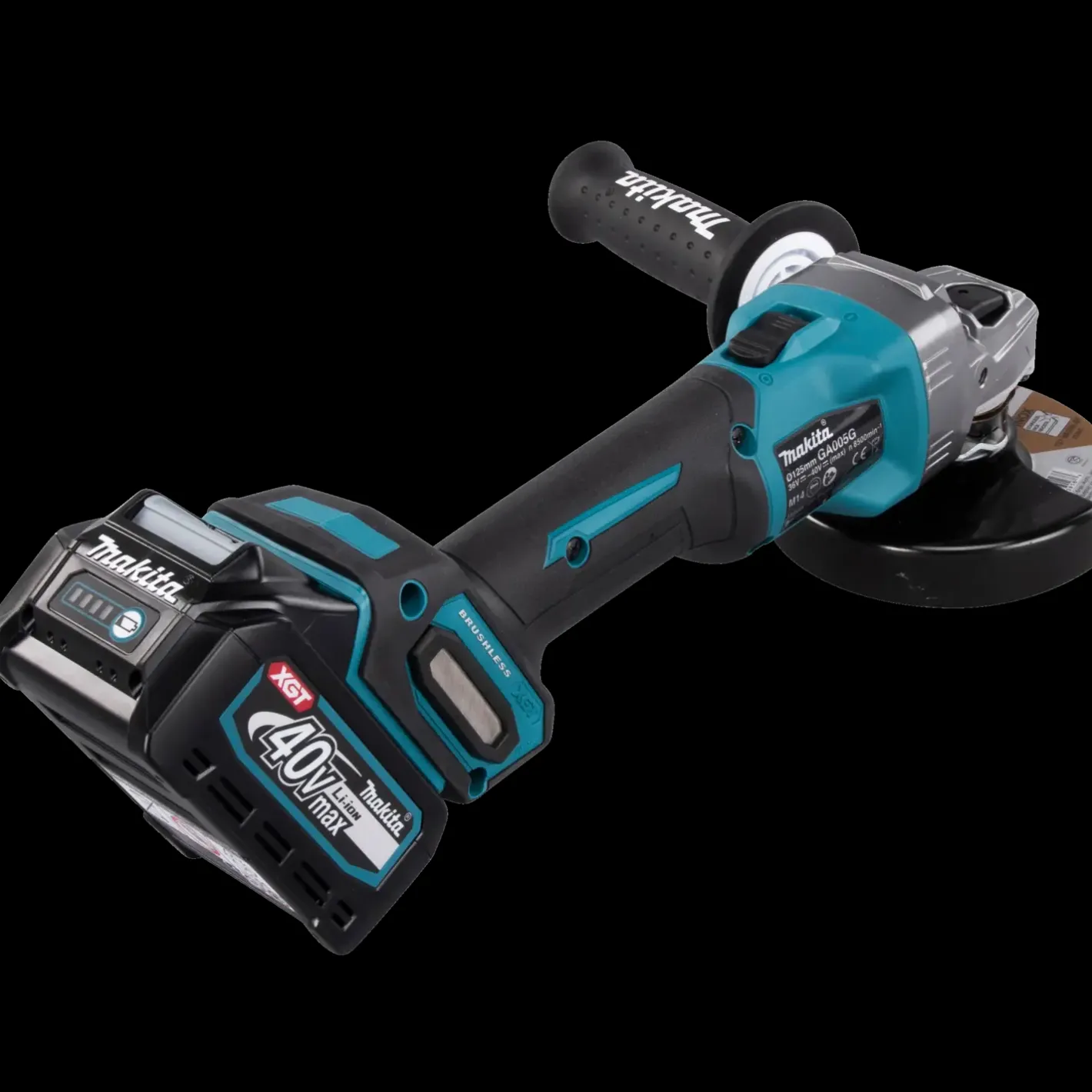 Makita GA005GM201 XGT 40V vinkelsliber 4.0 Ah batteri og lader* Vinkelslibere