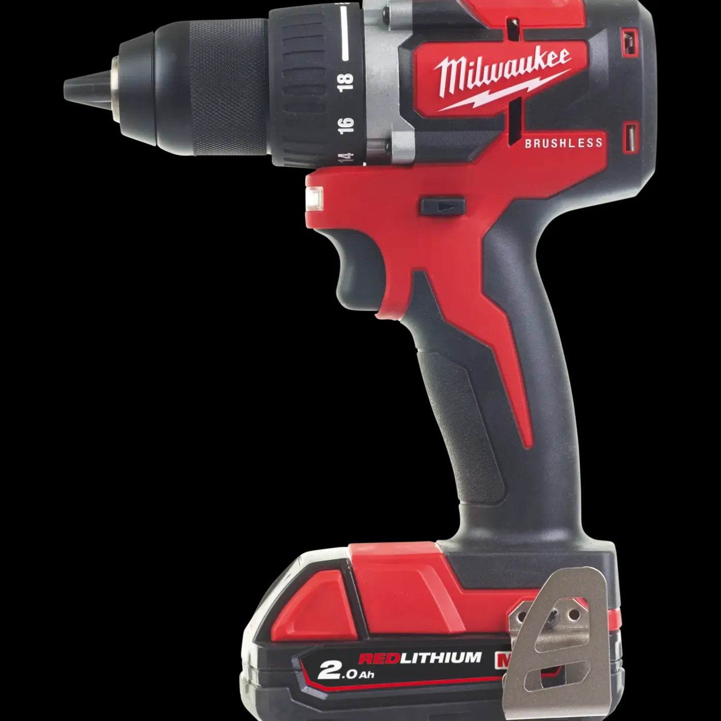 Milwaukee M18 CBLDD-202C 18V bore-/skruemaskine 2x2.0 Ah inkl. kuffert* Bore- Og Skruemaskiner