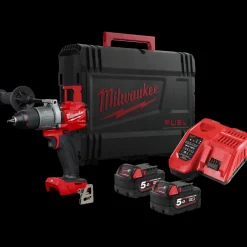 Milwaukee M18 FDP2-502X 18V Fuel slagboremaskine 2x5.0 Ah batterier og lader* Bore- Og Skruemaskiner