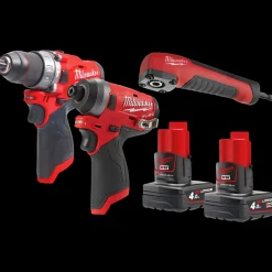 Milwaukee M12 FPP2A 402X slagboremaskine og slagskruemaskine Powerpack* Bore- Og Skruemaskiner