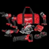 Milwaukee M18 FPP6K2-502B powerpack inkl. slag-/skruemaskiner, bajonetsav, 125mm vinkelsliber og 55mm rundsav inkl. batteri og lader* Bore- Og Skruemaskiner