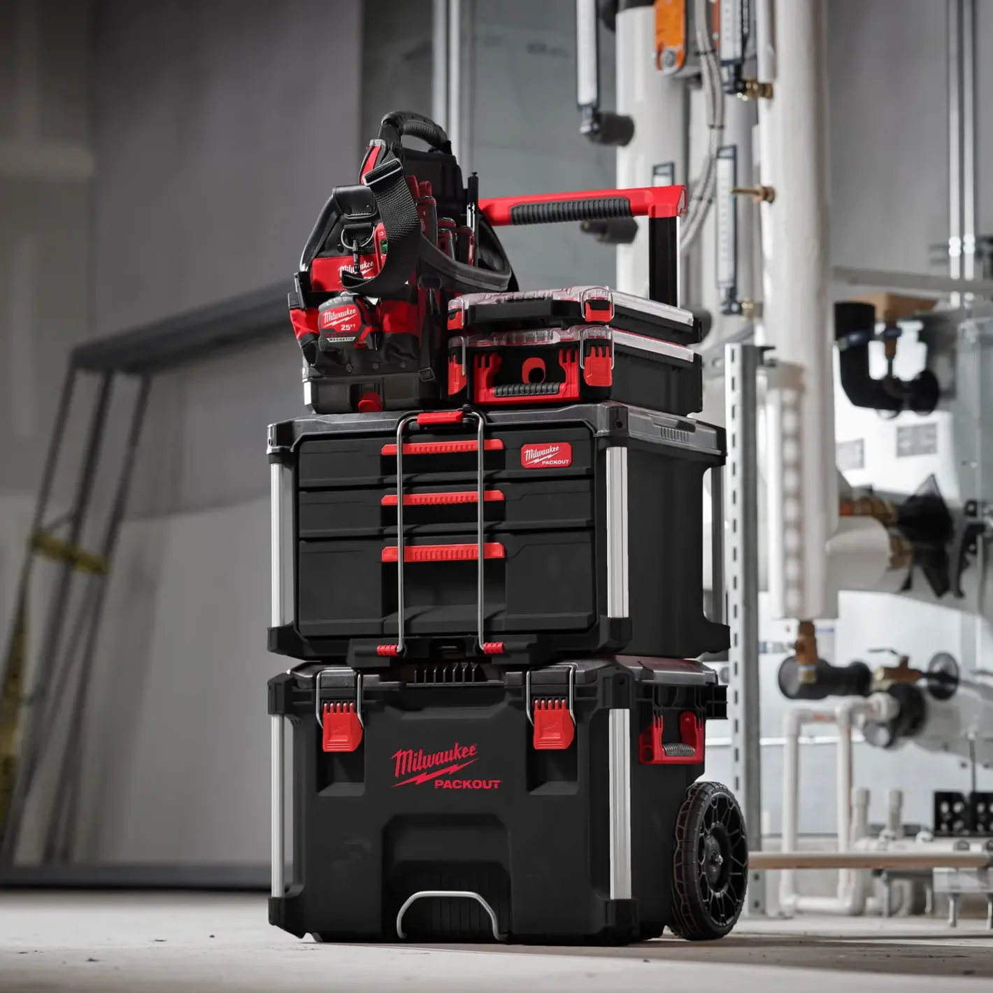 Milwaukee packout kuffert med 2+1 skuffe* Diverse Reservedele|Værktøjskasser Og -Tasker