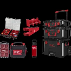 Milwaukee Packout™ sæt rød Trolley/organizer/maske/værktøjsholder/drikkedunk* Værktøjskasser Og -Tasker