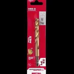 Milwaukee Red Hex shockwave™ HSS-Tin metalbor 10,5 mm* Bor- Og Borsæt