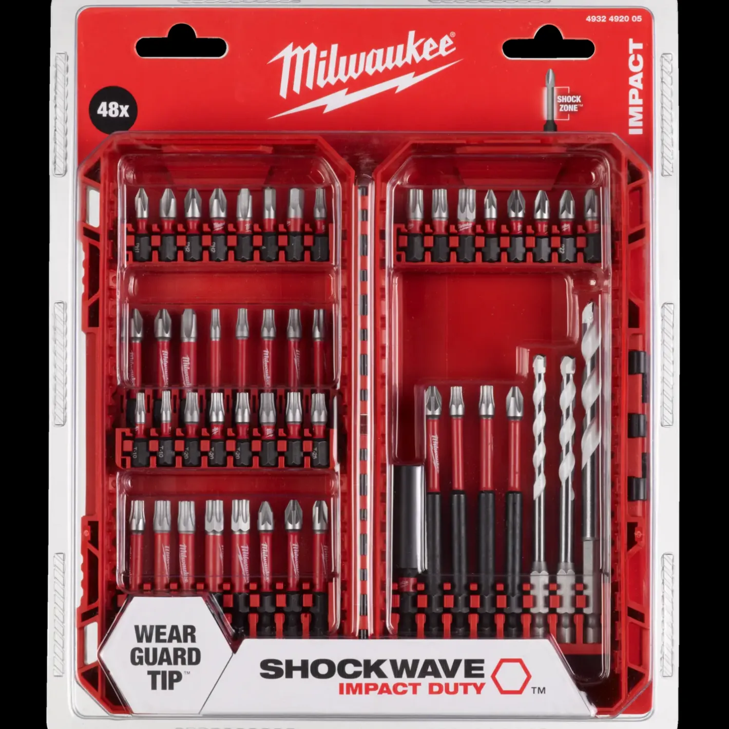 Milwaukee shockwave impact duty bor-/ og bitssæt 48 dele* Bor- Og Borsæt