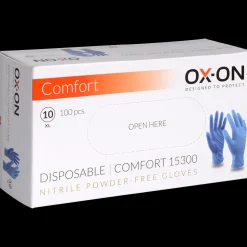 OX-ON engangshandsker comfort 15300 str. 10 blå* Rengøringsartikler|Tilbehør Til Kontor Og Værksted